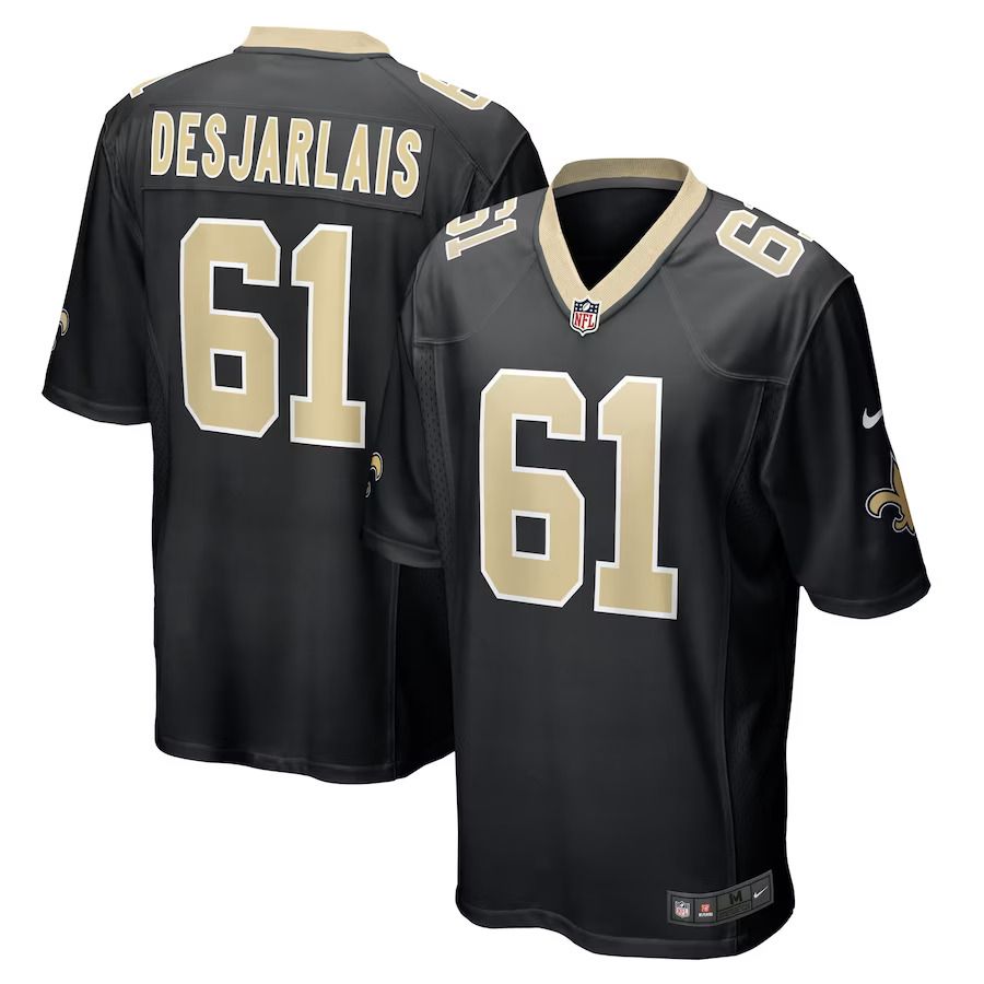 Men New Orleans Saints 61 Drew Desjarlais Nike Black Game Player NFL Jersey